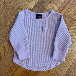 Little Bipsy Lavender Waffle Knit Long Sleeve Tee
